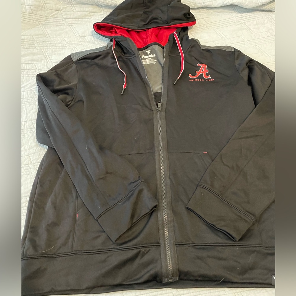 Fanatics Black and Red Alabama Crimson Tide Full-Zip Hoodie Jacket